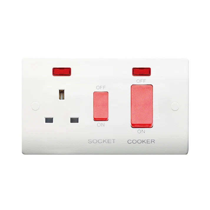 45A DP Cooker Control Unit c/w Neon