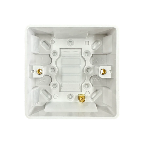 1G 25mm White Pattress Rounded Corners