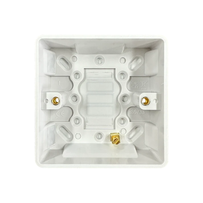 1G 25mm White Pattress Rounded Corners