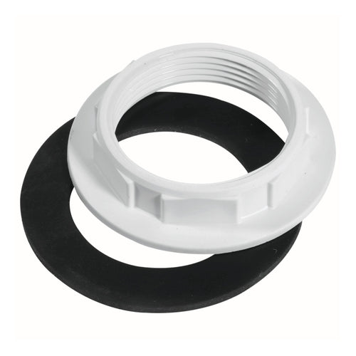 Mcalpine White Plastic Backnut With Rubber Washer 50mm