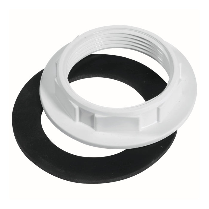 Mcalpine White Plastic Backnut With Rubber Washer 50mm