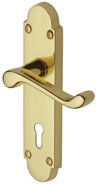 SHAPED SCROLL LOCK  HANDLE ELECTRO BRASS