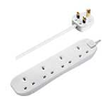 ELECTRICAL  4 SKT 4M  13A SRG EXT LEAD WHITE