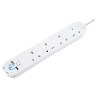 6 SKT 2M 13A SRG EXT LEAD+USB WHITE