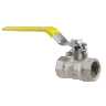 Female x Female Gas Lever Ball valve. 1 1/4" Yellow Handle.