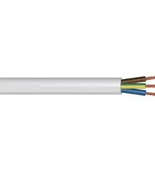 E/ CABLES 3 CORE  HEAT ROUND FLEX CABLE 3093YY 1.5MM WHITE 10MTR