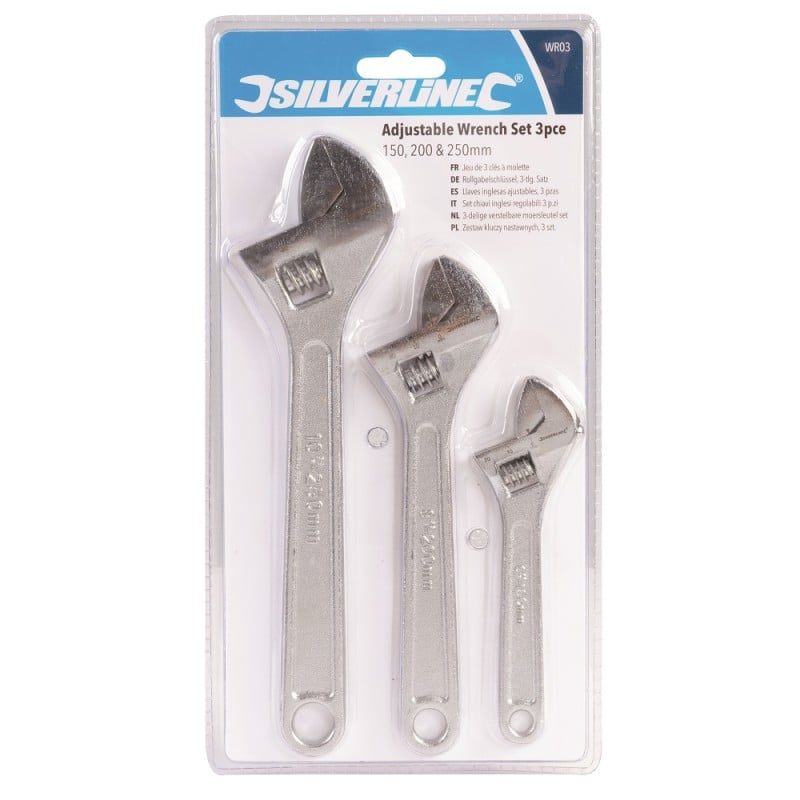 ADJUSTABLE WRENCH SET  3PCE